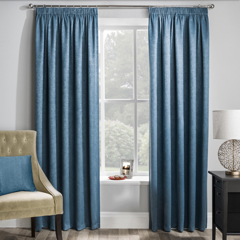 Matrix Pencil Pleat, Teal - Ready Made Curtains - Image 3